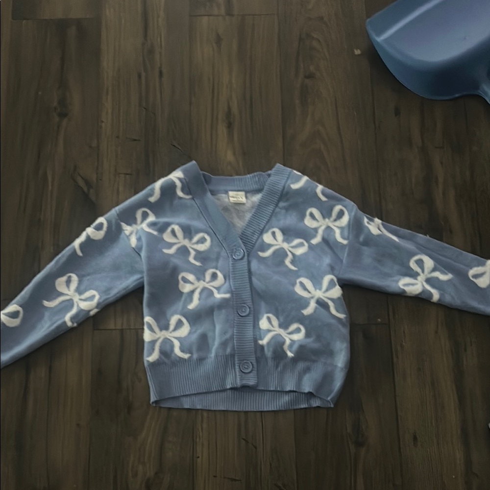 Blue and White Women's Sweater